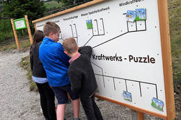 Information boards and games in the energy park on the Teichalm
