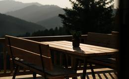 Terrace at the Weizerhütte on the Sommeralm in the Almenland Nature Park