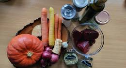 Ingredients for a baked vegetable soup from the nature park Almenland