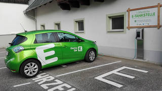 E-charging stations Energy E-car in the nature park