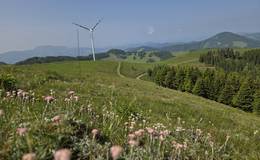 Wind turbine on the Sommeralm in the Almenland Nature Park