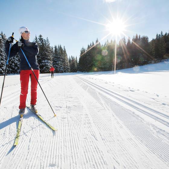 Cross-country skiing on the Teichalm