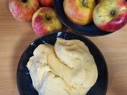 Dough for covered apple pie in the nature park Almenland