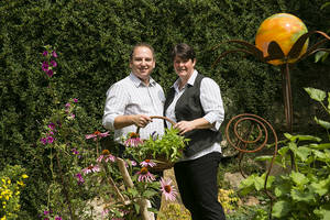 In the herb garden of the Schroeder family