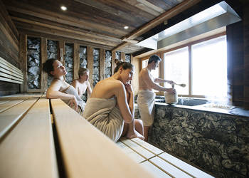 Sauna area at the Almwellness Hotel Pierer