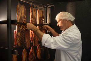 in the smoked meat cellar with the Gangl family