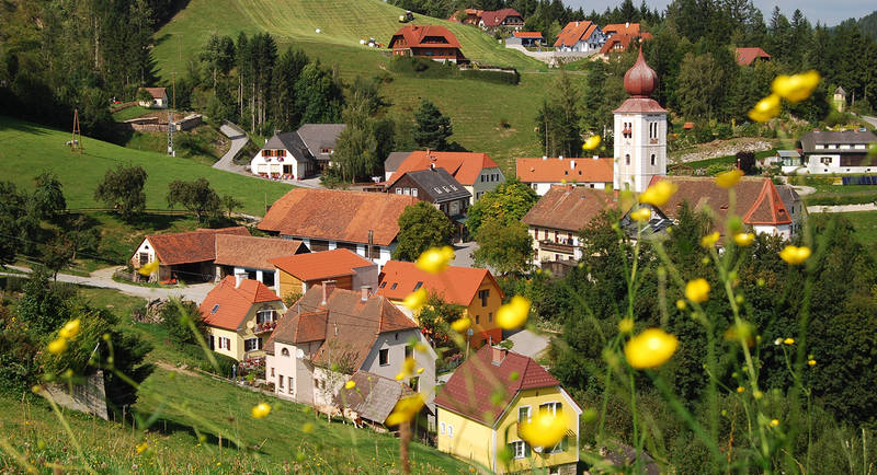 Hiking trail around Koglhof in the municipality of Birkfeld