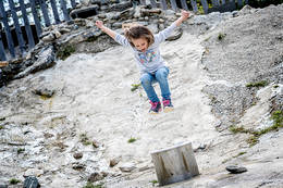 Children in the water playground