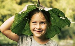 Girl with a leaf hat
