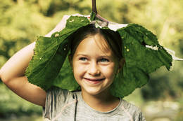 Girl with a leaf hat
