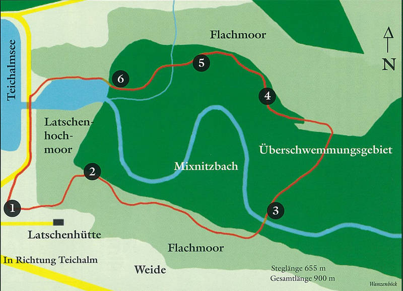 Map of the moor nature trail