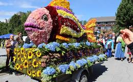 Float at the flower parade in St. Kathrein 2015