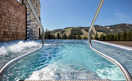 Outdoor pool at the Almwellness Hotel Pierer