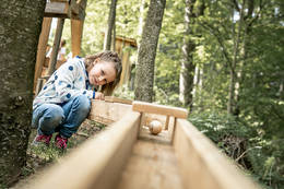 Wooden ball track in the Hochreiter Eco Park