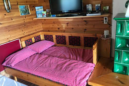 Sofa bed in the Gruber Hütte