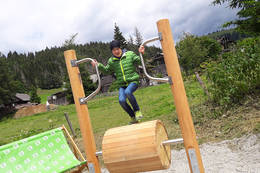 Generating electricity with muscle power at the energy park on the Teichalm