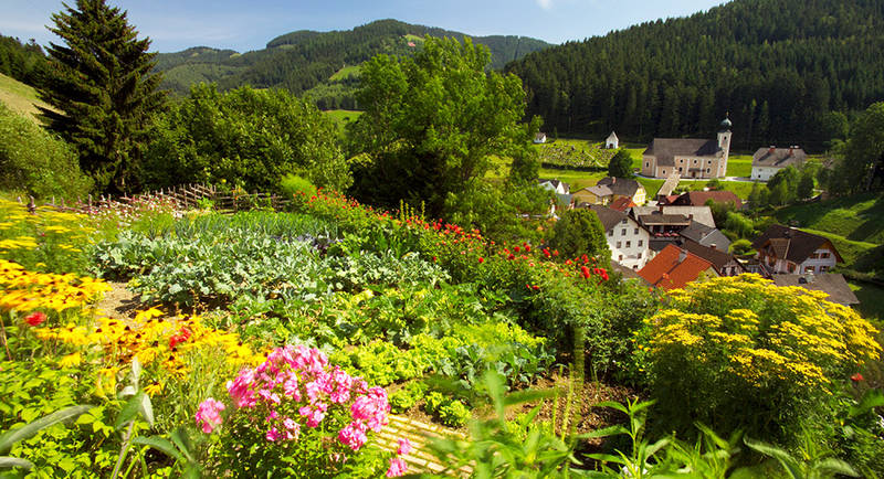 Farm garden in Gasen in the nature park Almenland