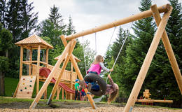 A large children's playground at Gasthof Unterberger