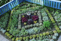 Sculpture and herb bed in the Hanging Gardens of Sulamith