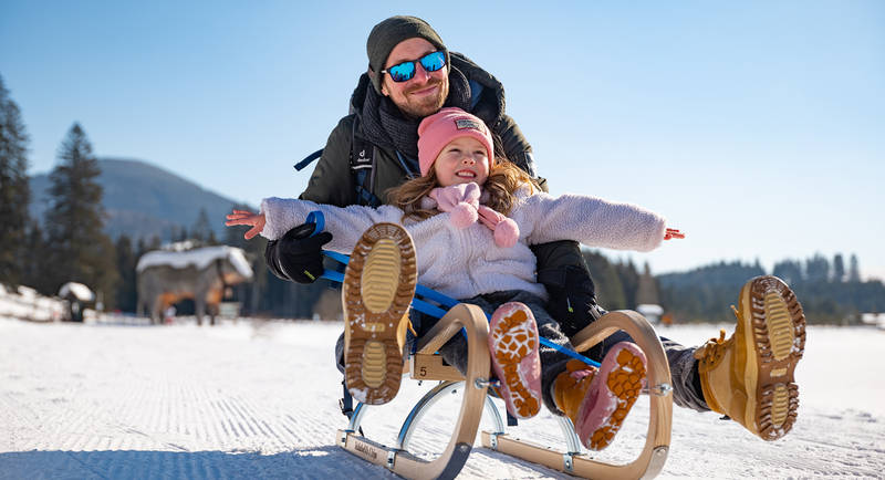 Tobogganing fun for the whole family
