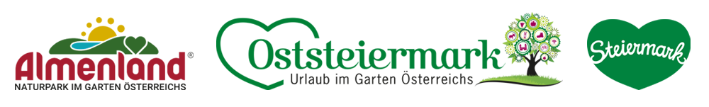 Tourism logos of the nature park Almenland, Eastern Styria and Styria