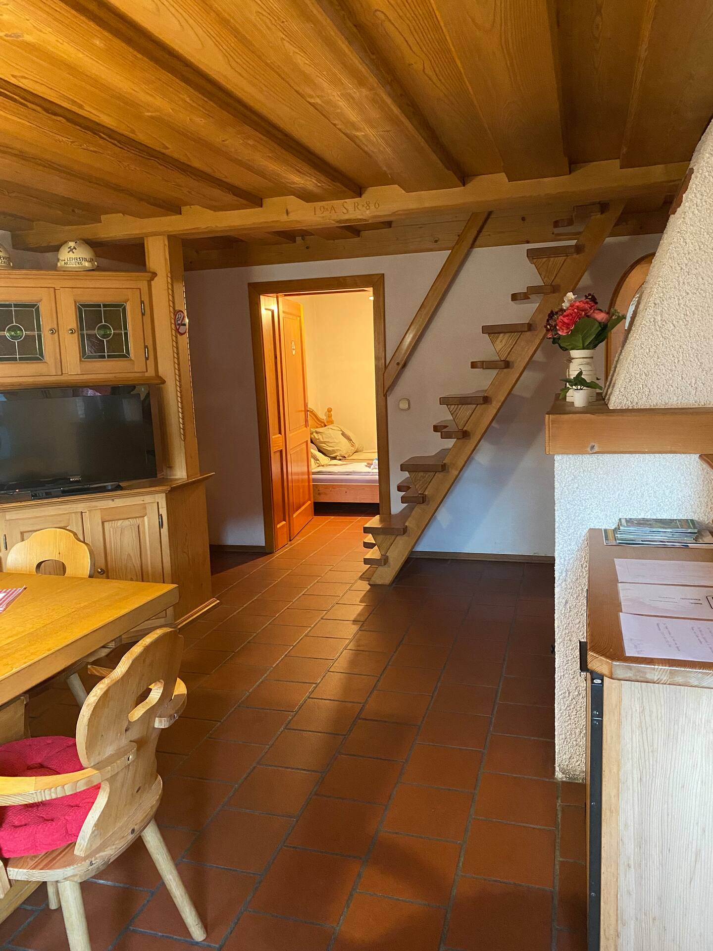 Dining room in the Almenland vacation home in Arzberg