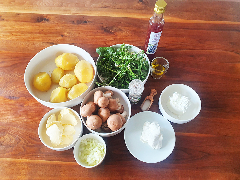 Potato terrine with dandelion Ingredients