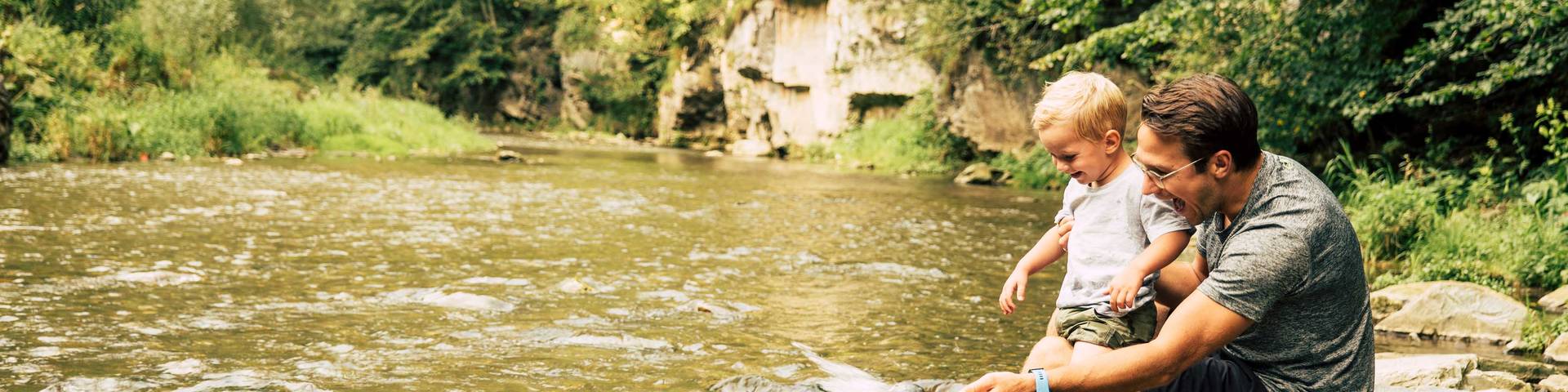 Raabklamm family in the water